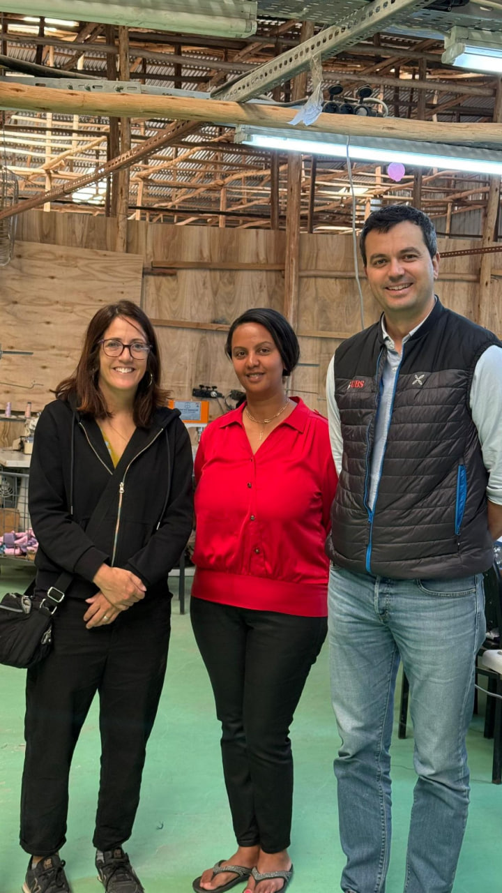 Engera team members visiting the Adey Pads workshop
